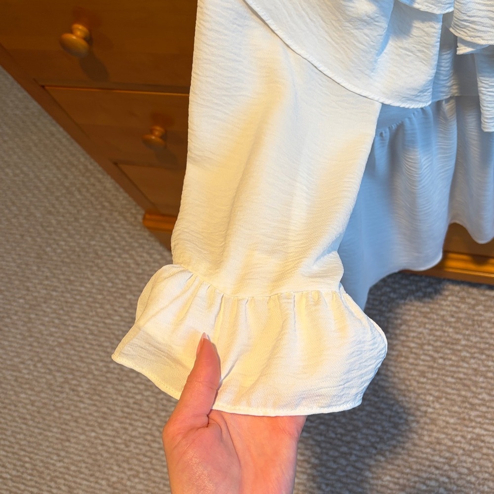 Ivory Ruffle Blouse - Picture 5 of 7